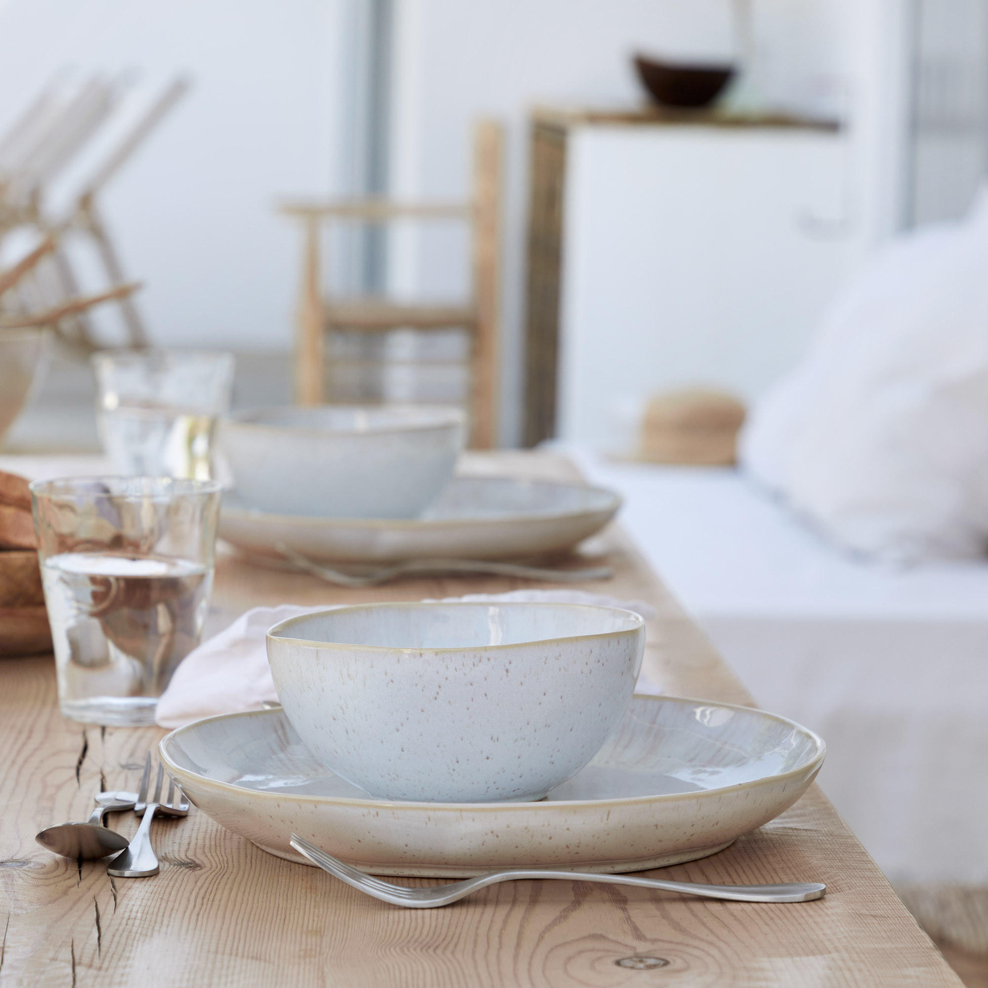 KOMBISERVICE Creme EIVISSA 4-teilig 1 Personen  - Creme, Basics, Keramik - Costa Nova