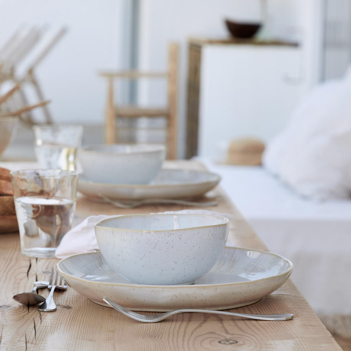 KOMBISERVICE Creme, Weiß Hochglanz EIVISSA 30-teilig 6 Personen  - Weiß Hochglanz/Creme, Basics, Keramik - Costa Nova