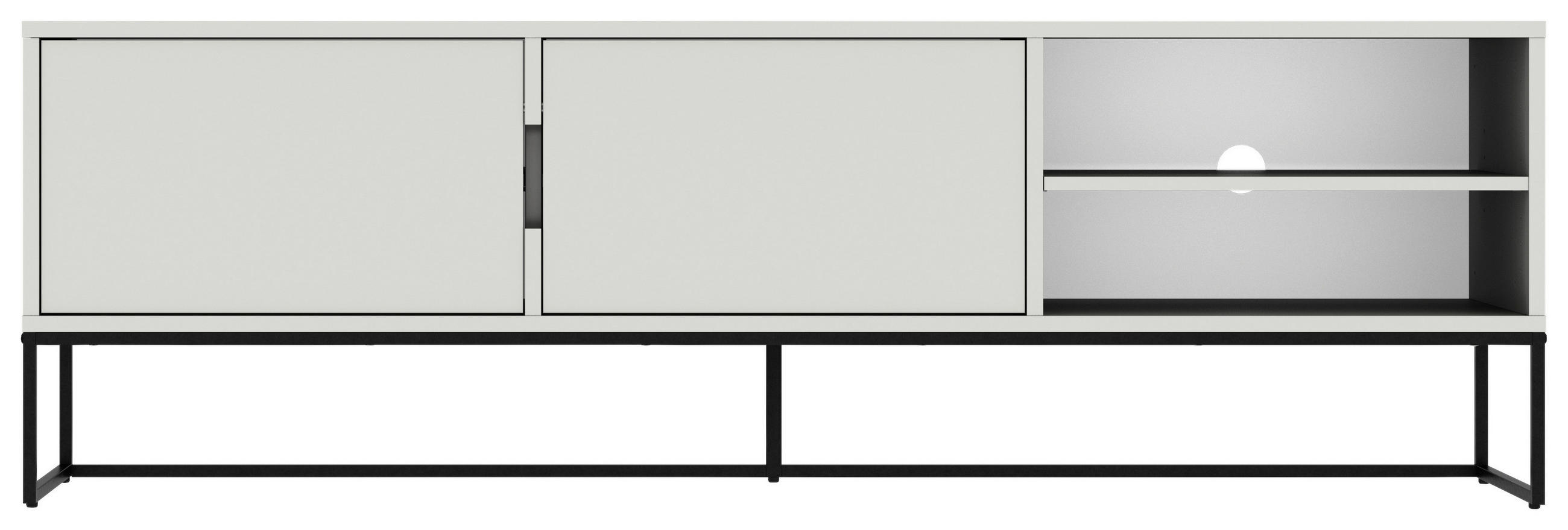 LOWBOARD Lipp in 176/57/43 cm - Weiß, Design, Holzwerkstoff/Metall (176/57/43cm)