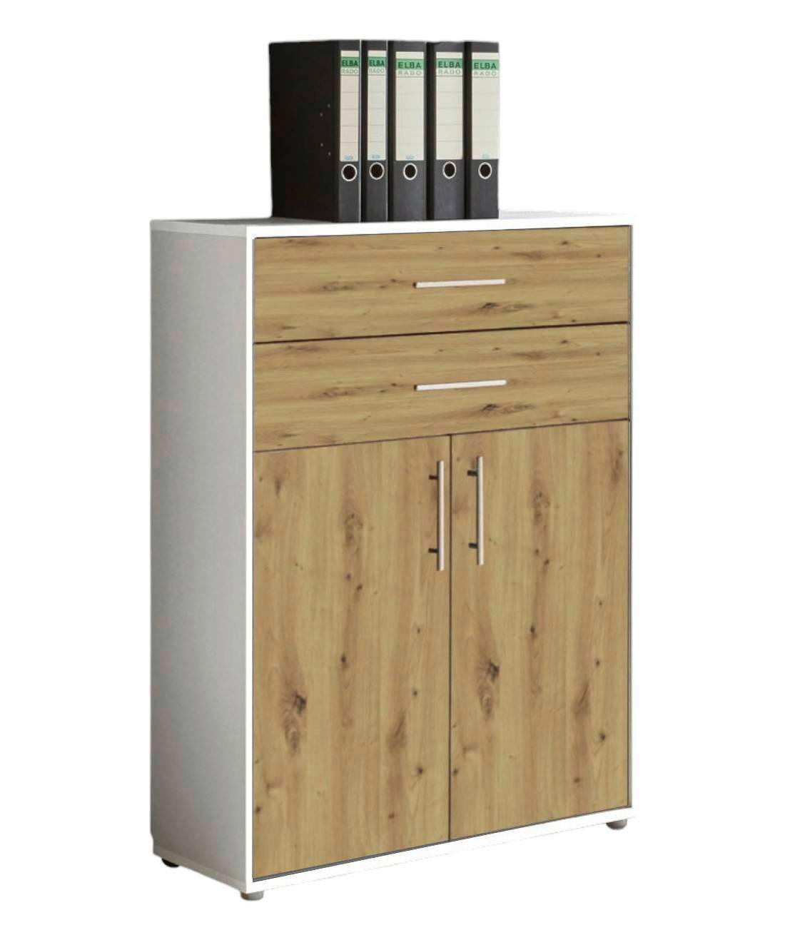 AKTENSCHRANK 84,4/113,6/33 cm  - Weiß/Eiche Artisan, LIFESTYLE, Holzwerkstoff (84,4/113,6/33cm) - MID.YOU
