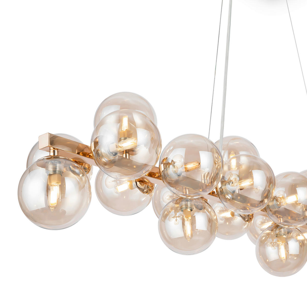 PENDELLEUCHTE 23,8/22,8/123,5 cm   - Goldfarben, Trend, Glas/Metall (23,8/22,8/123,5cm) - MAYTONI