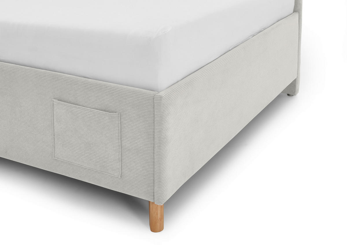 POLSTERLIEGE in Cord Beige  - Eichefarben/Beige, Konventionell, Holz/Textil (140/200cm) - Stylife