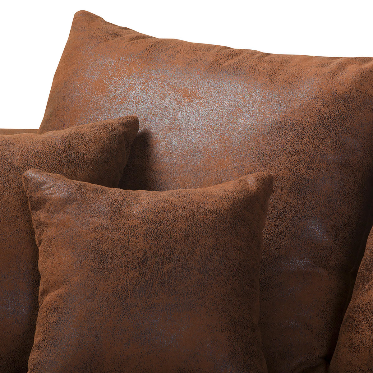 BIGSOFA in Lederlook (vegan) Braun  - Schwarz/Braun, Design, Kunststoff/Textil (284/94/148cm) - Livetastic