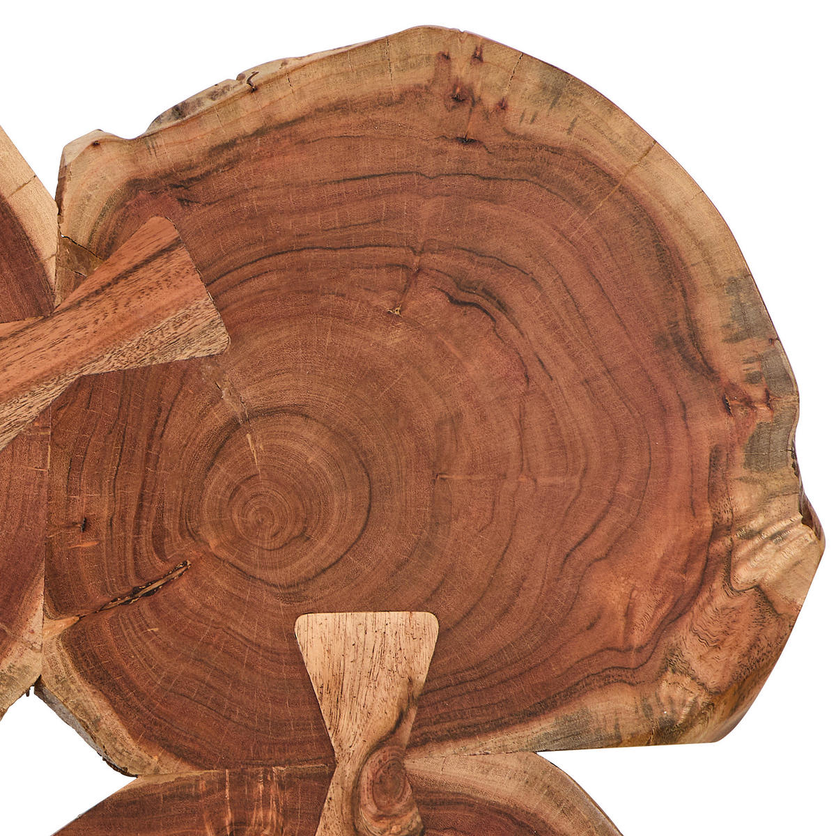 COUCHTISCH Akazie vollmassiv Freiform Schwarz, Akaziefarben  - Schwarz/Akaziefarben, Natur, Holz/Metall (93/60/45cm) - Livetastic