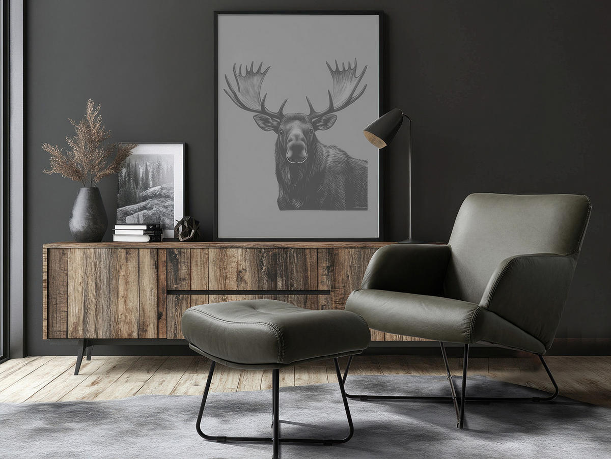 SESSEL in Echtleder Grau  - Schwarz/Grau, Design, Leder/Metall (67/87/74cm) - Livetastic