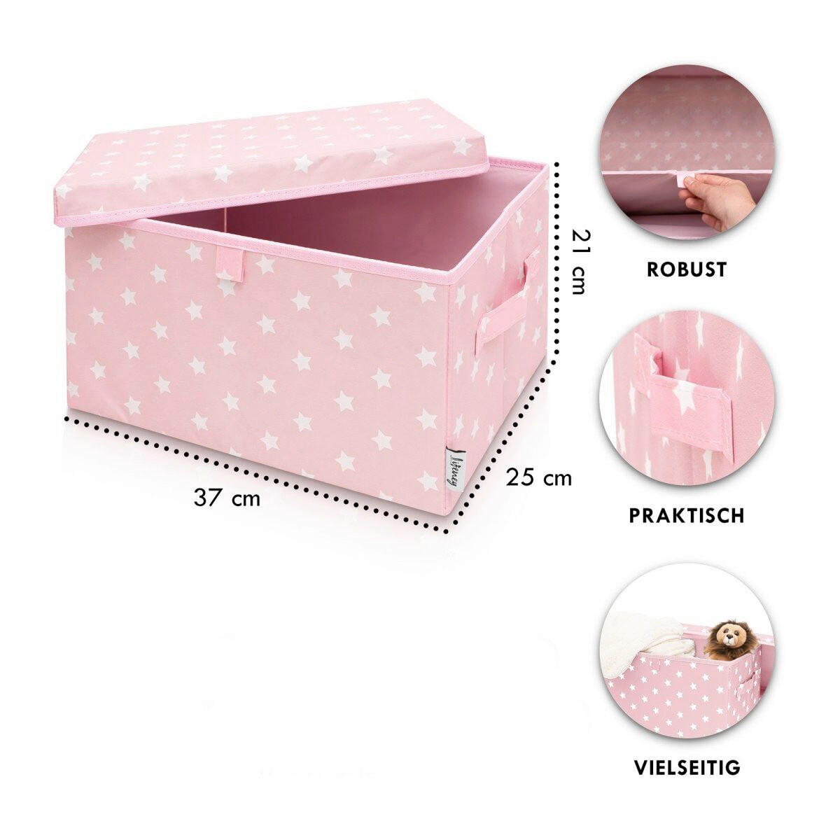AUFBEWAHRUNGSBOXEN-SET  - Rosa, Basics, Kunststoff (37/25/21cm) - Lifeney