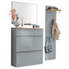 GARDEROBE 4-teilig  in 136/195/40 cm  - Alufarben/Grau, Design, Glas/Holz (136/195/40cm)