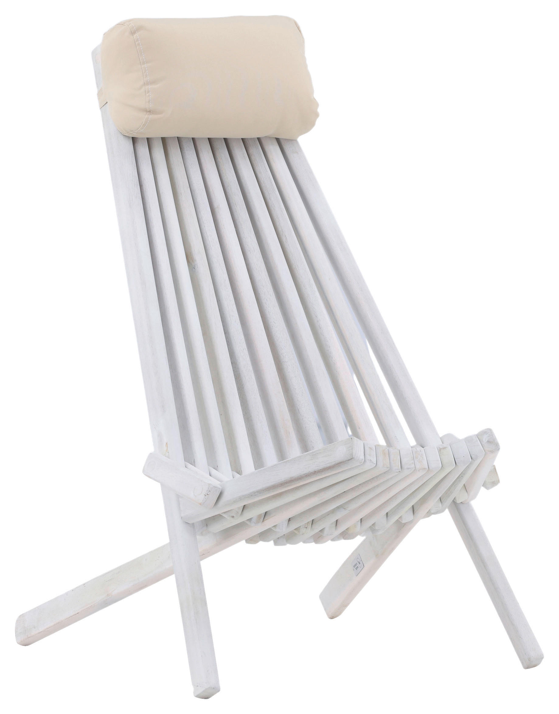 STRANDSTUHL Akazie Weiß  - Weiß, KONVENTIONELL, Holz (57/79/73cm) - Gardenson