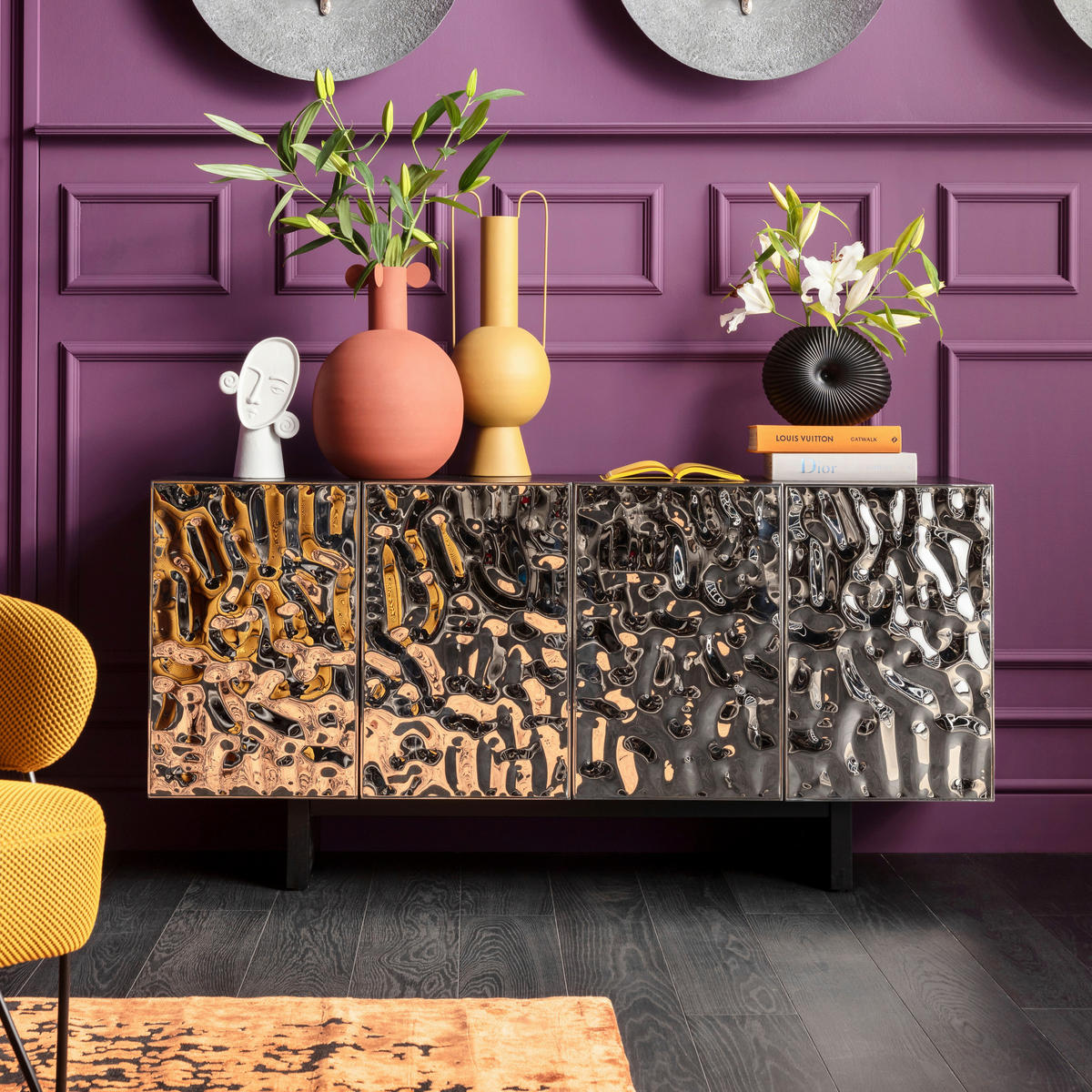 SIDEBOARD  in 160/78/45 cm  - Eschefarben/Silberfarben, Holz/Metall (160/78/45cm) - Kare-Design