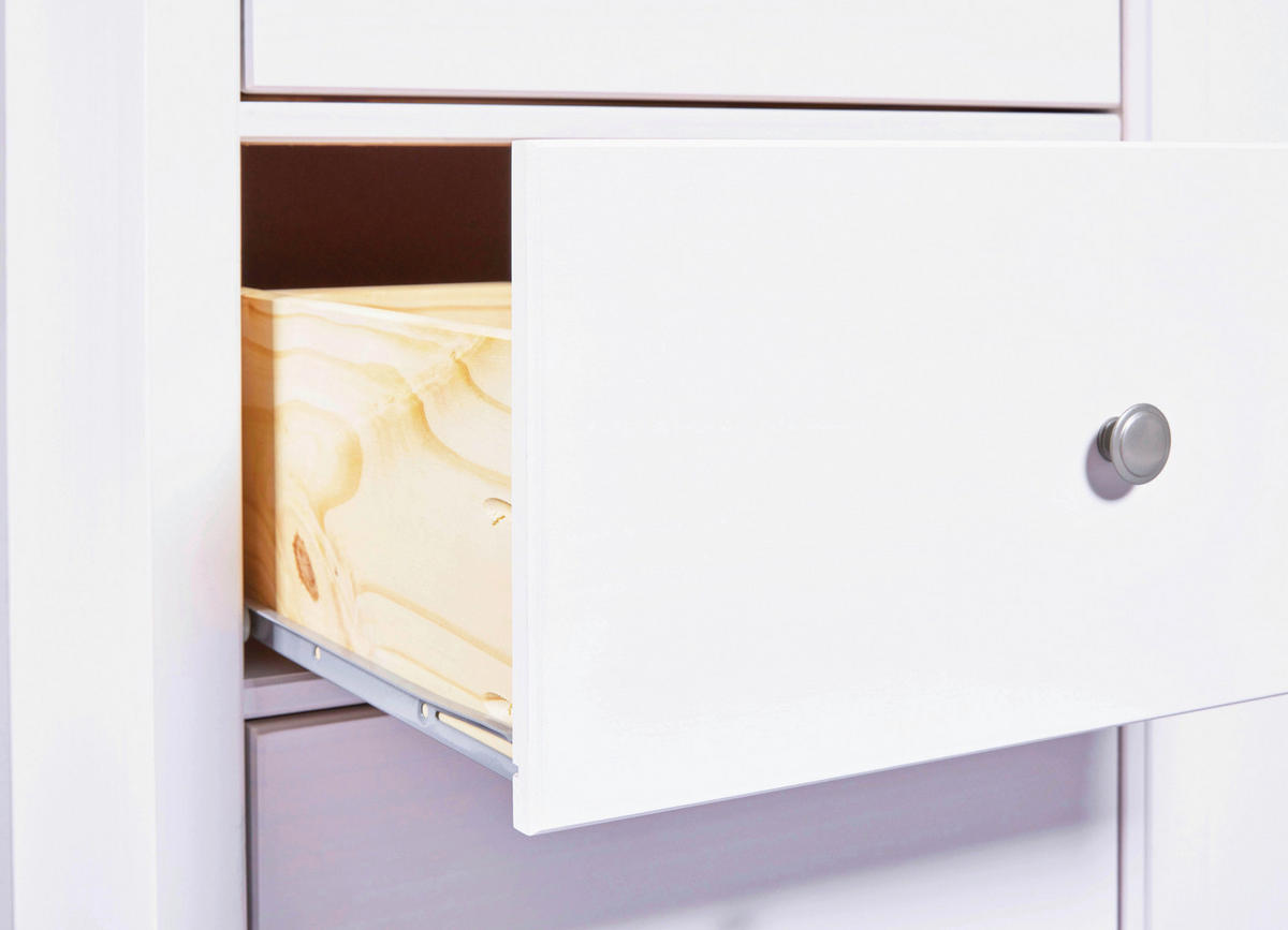 KOMODA   85/96/40 cm   bijela  - bijela/srebrne boje, Design, metal/drvo (85/96/40cm)