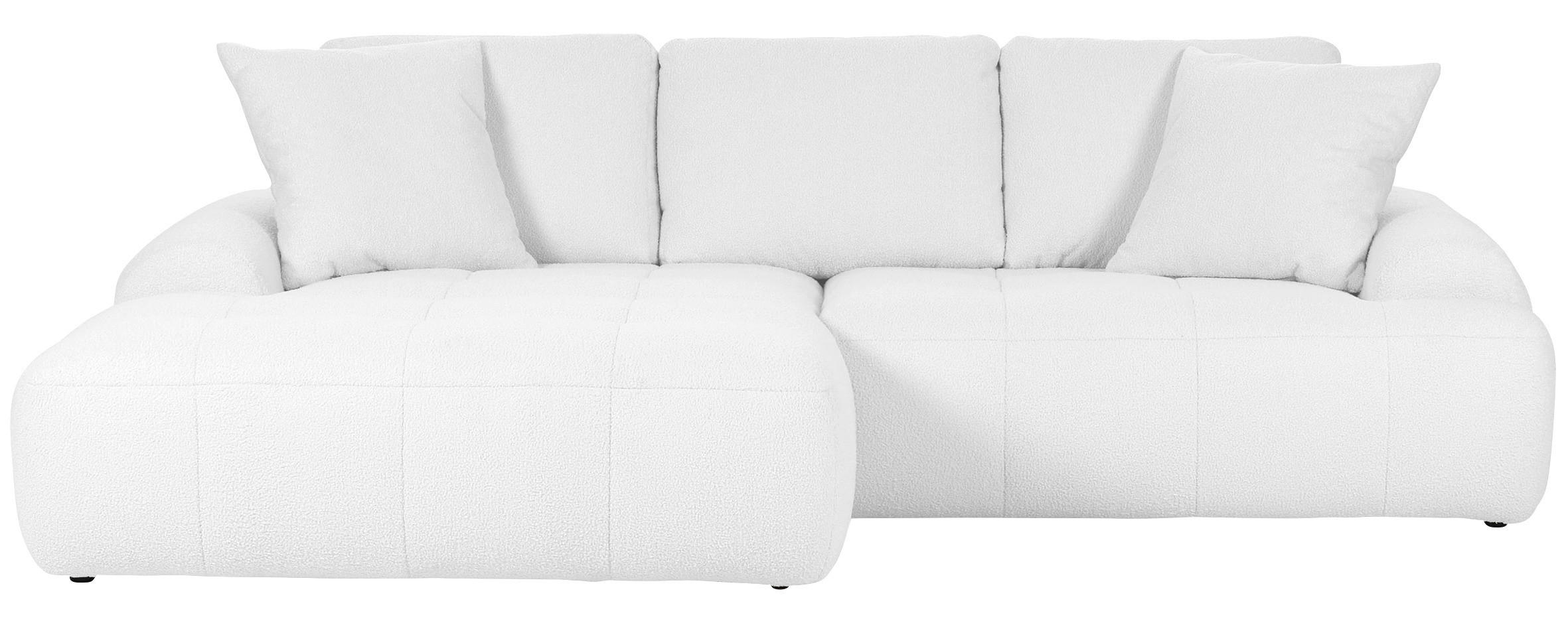 ECKSOFA Weiß Flachgewebe  - Schwarz/Weiß, KONVENTIONELL, Kunststoff/Textil (195/286cm) - Carryhome