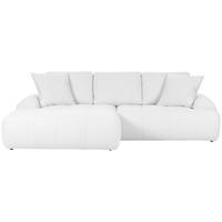 ECKSOFA in Flachgewebe Weiss  - Weiss/Schwarz, Konventionell, Kunststoff/Textil (195/286cm) - Carryhome
