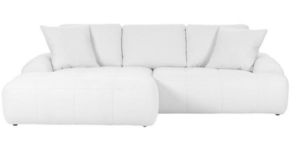 ECKSOFA in Flachgewebe Weiß  - Schwarz/Weiß, KONVENTIONELL, Kunststoff/Textil (195/286cm) - Carryhome