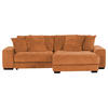 ECKSOFA in Flachgewebe Rostfarben  - Rostfarben/Schwarz, Konventionell, Holz/Textil (280/190cm) - Carryhome
