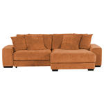 ECKSOFA Rostfarben Flachgewebe  - Rostfarben/Schwarz, KONVENTIONELL, Holz/Textil (280/190cm) - Carryhome