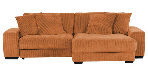 ECKSOFA in Flachgewebe Rostfarben  - Rostfarben/Schwarz, KONVENTIONELL, Holz/Textil (280/190cm) - Carryhome