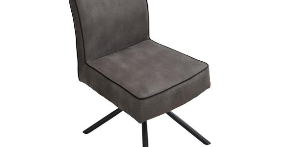 STUHL - Schwarz/Grau, Design, Textil/Metall (46,5/91/62,5cm) - Ambia Home