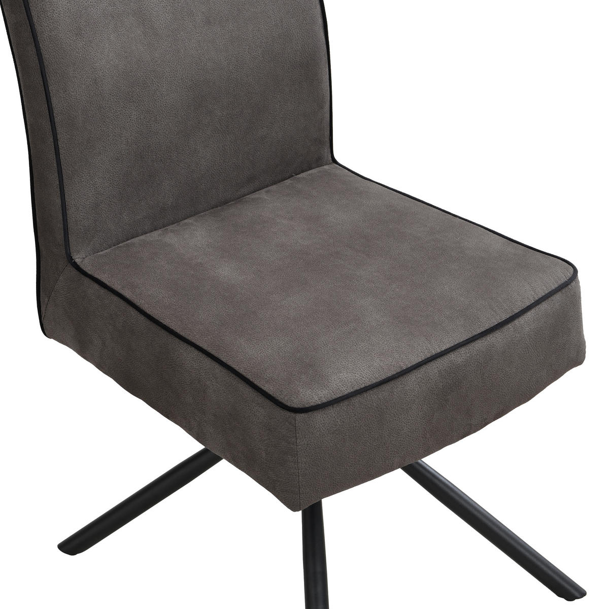 STUHL - Schwarz/Grau, Design, Textil/Metall (46,5/91/62,5cm) - Ambia Home