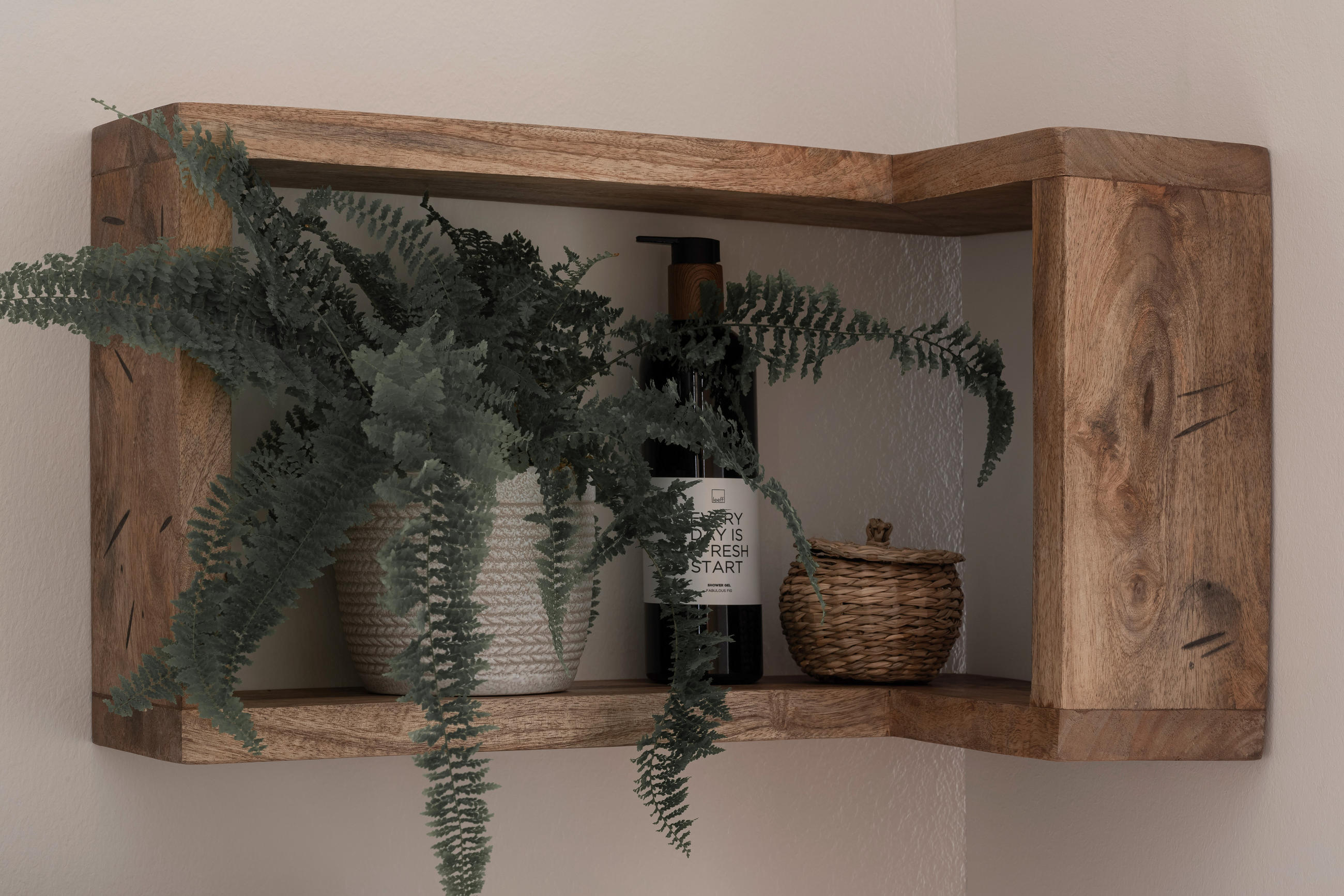 REGAL Mangoholz vollmassiv Honig - Honig, MODERN, Holz (50/30/27cm) - Livetastic