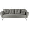 3-SITZER-SOFA in Lederlook Grau  - Schwarz/Grau, Modern, Textil/Metall (236/94/103cm) - Livetastic