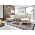 WOHNLANDSCHAFT in Flachgewebe Beige - Chromfarben/Beige, KONVENTIONELL, Textil/Metall (200/305cm) - Voleo