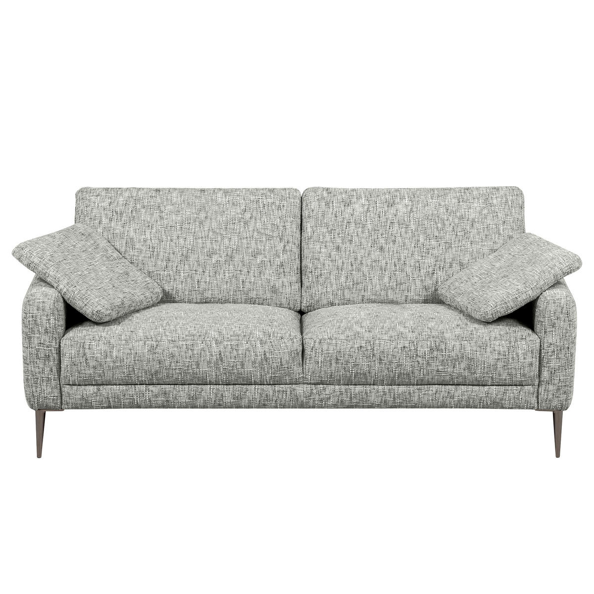 3-SITZER-SOFA Webstoff Grau  - Schwarzchrom/Grau, Design, Textil/Metall (187/85/92cm) - Livetastic