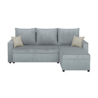 ECKSOFA Mintgrün Cord  - Creme/Schwarz, Design, Kunststoff/Textil (228/147cm) - P & B