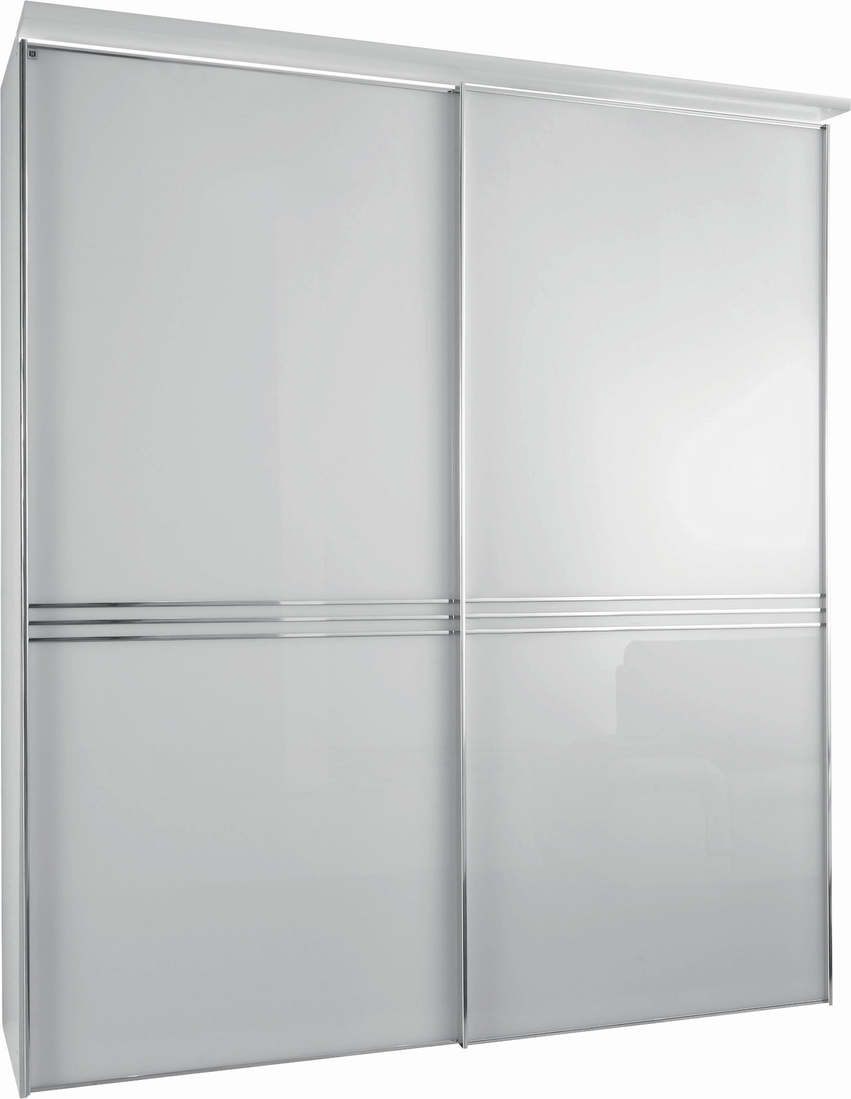 SCHWEBETÜRENSCHRANK 188/222/68 cm 2-türig Weiß  - Chromfarben/Weiß, Design, Glas/Holzwerkstoff (188/222/68cm) - Moderano