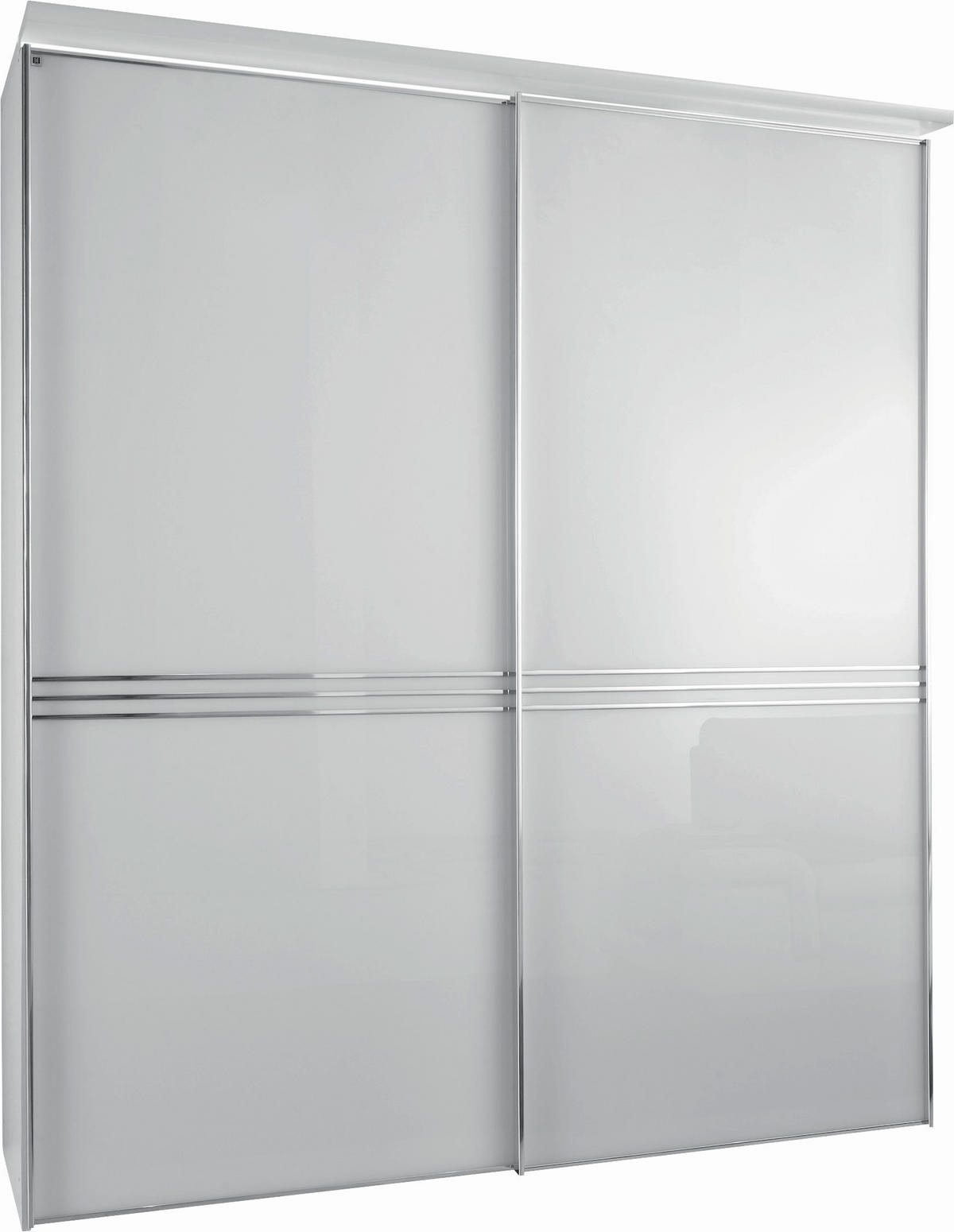 SCHWEBETÜRENSCHRANK 188/222/68 cm 2-türig Weiß  - Chromfarben/Weiß, Design, Glas/Holzwerkstoff (188/222/68cm) - Moderano