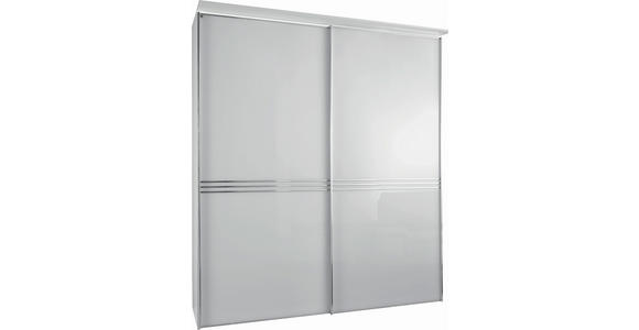 SCHWEBETÜRENSCHRANK 188/222/68 cm 2-türig Weiß  - Chromfarben/Weiß, Design, Glas/Holzwerkstoff (188/222/68cm) - Moderano