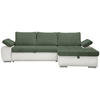 ECKSOFA Flachgewebe Weiss, Olivgrün  - Weiss/Olivgrün, Design, Kunststoff/Textil (271/175cm) - MID.YOU