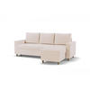 ECKSOFA MARCO in Chenille Creme  227/96 cm  - Buchefarben/Creme, Design, Holz/Holzwerkstoff (227/96cm) - MID.YOU