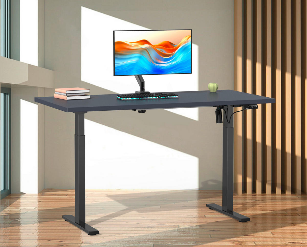SKRIVBORD 110/50/71 cm  i antracit, svart  - silver/svart, Design, metall/trämaterial (110/50/71cm) - MID.YOU
