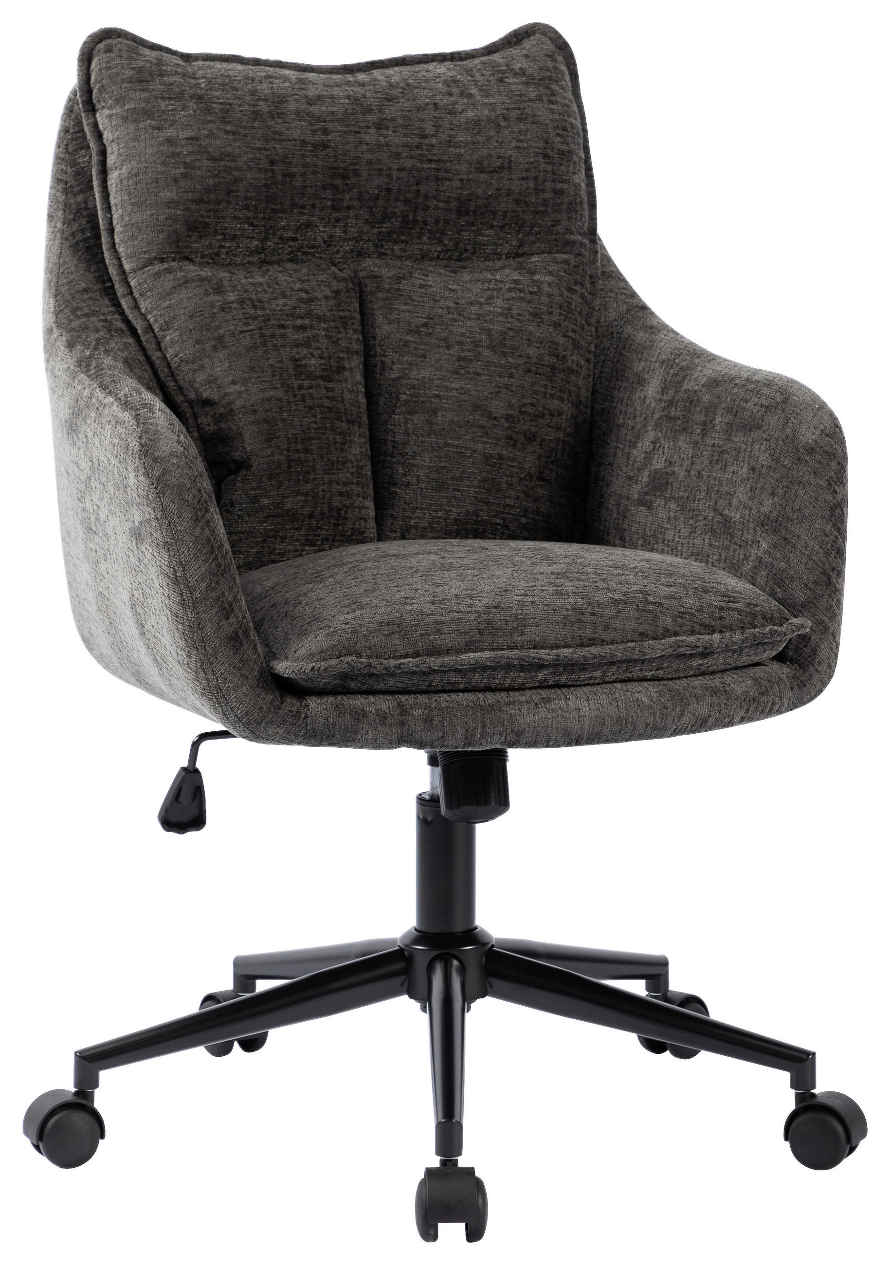 DREHSTUHL Webstoff Grau, Schwarz  - Schwarz/Grau, Modern, Kunststoff/Textil (58/85-93/58cm) - MID.YOU
