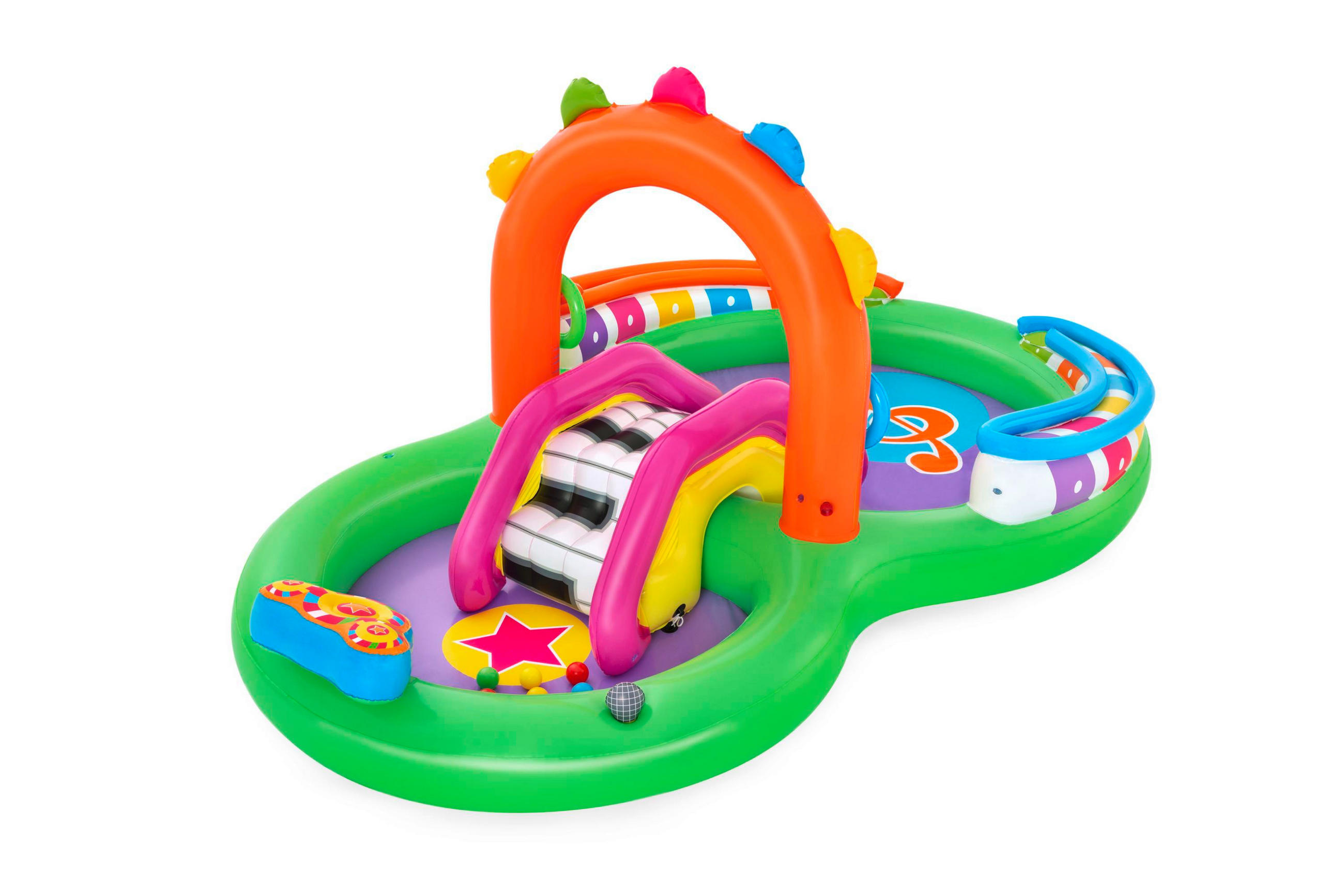 SPIELPOOL SING 'N SPLASH 53117 295/190/137 cm  - Multicolor/Grün, KONVENTIONELL, Kunststoff (295/190/137cm) - Bestway