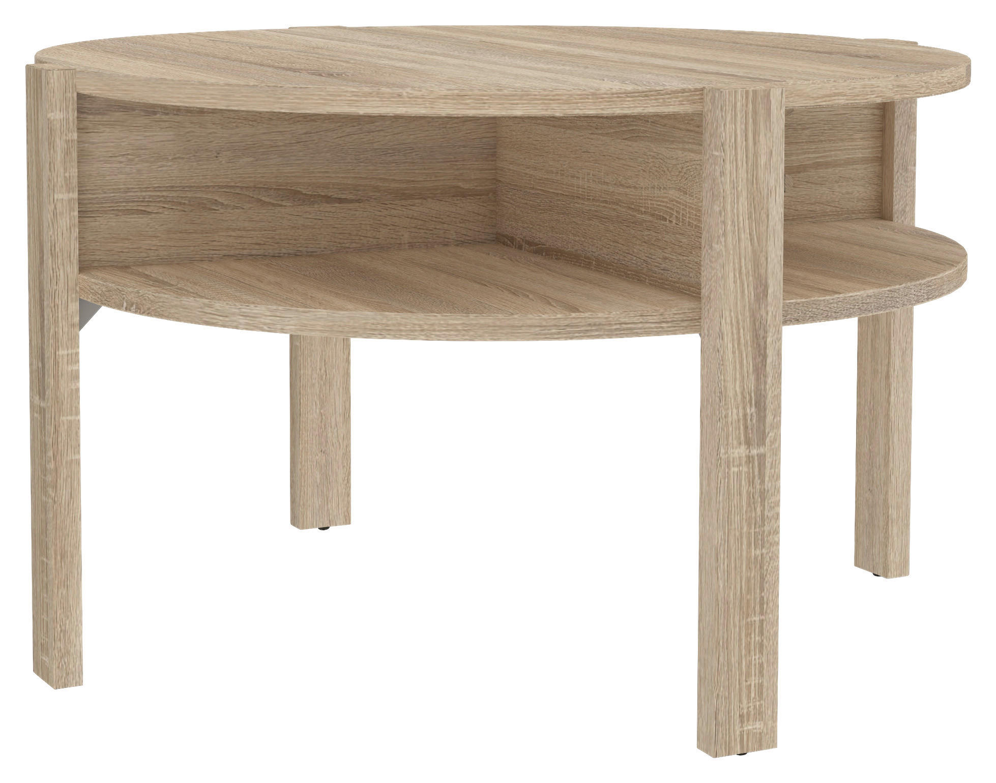 COUCHTISCH 74,4/74,4/45,5 cm rund Sonoma Eiche  - Sonoma Eiche, ROMANTIK / LANDHAUS, Holzwerkstoff (74,4/74,4/45,5cm) - Ti'me