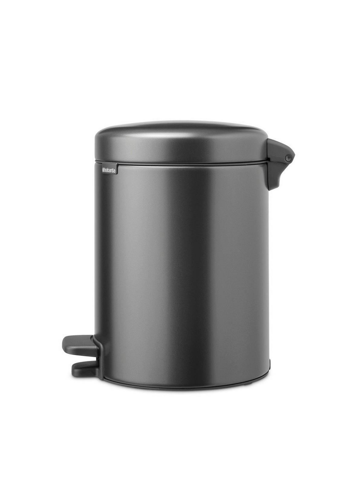 KOŠ S NOŽNOM PAPUČICOM  5 l  New Icon  - tamno siva/antracit, Basics, metal/plastika (20.5/29.1/27.2cm) - Brabantia