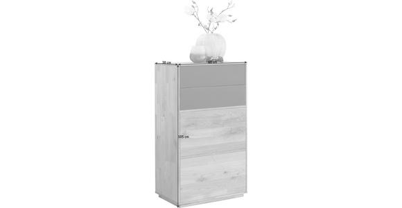 SCHUHSCHRANK Eiche massiv Anthrazit, Eichefarben - Eichefarben/Anthrazit, Design, Glas/Holz (60/105/38cm) - Waldwelt