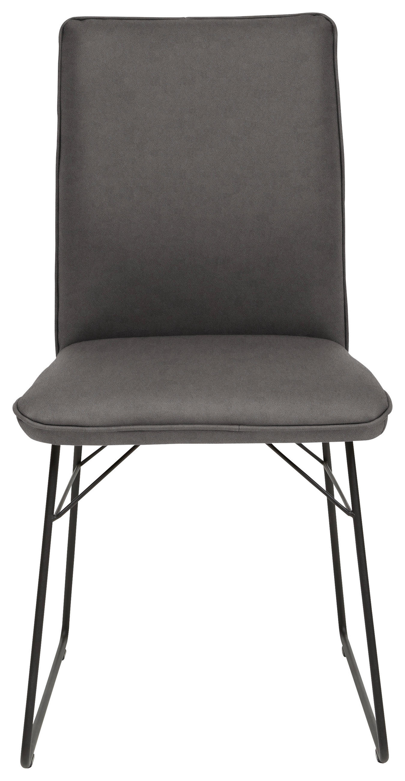 STUHL  in Stahl Mikrofaser Metall, Textil  - Anthrazit/Schwarz, Design, Textil/Metall (46/91/60cm) - Dieter Knoll