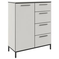 KOMMODE Soul  in 90/111/40 cm  - Schwarz/Weiß, MODERN, Holzwerkstoff/Metall (90/111/40cm)