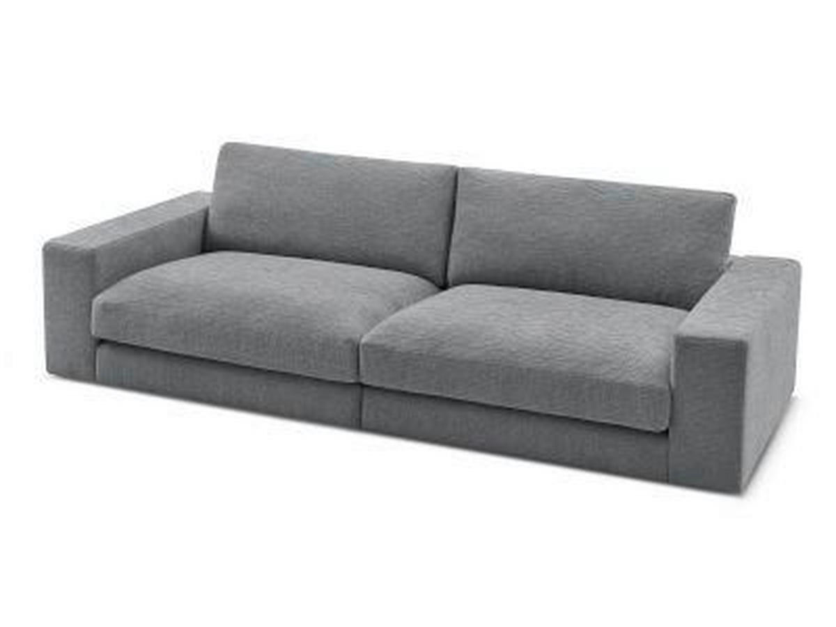 3-SITZER-SOFA LEONARD Struktur Dunkelgrau  - Dunkelgrau/Schwarz, MODERN, Kunststoff/Textil (234/77/109cm)