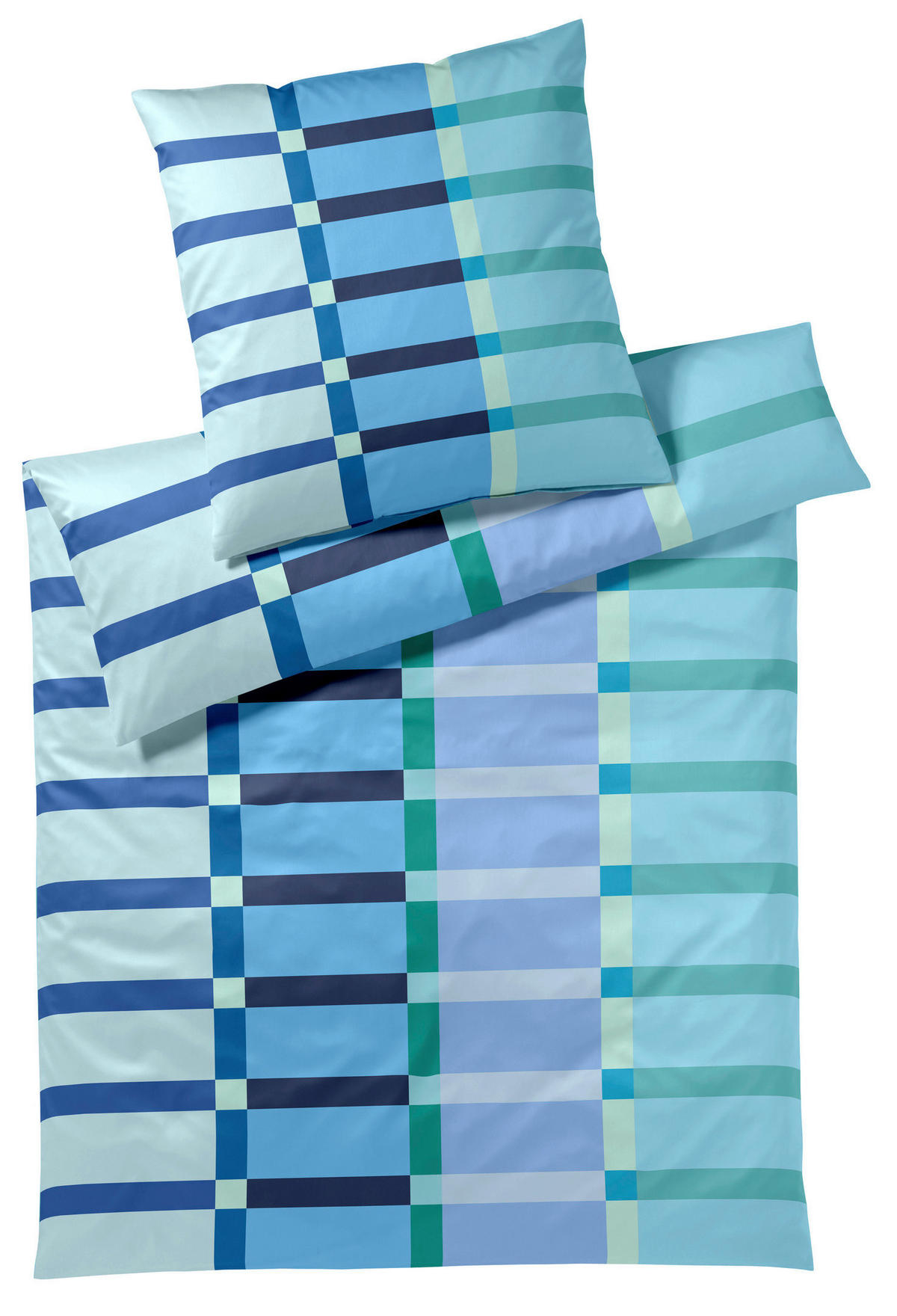 BETTWÄSCHE REMEMBER Makosatin 135/200 cm  - Blau/Hellblau, Basics, Textil (135/200cm)