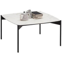 TABLE BASSE in Metall, Keramik 65/65/35 cm   - Creme/Schwarz, Design, Keramik/Metall (65/65/35cm) - Venjakob