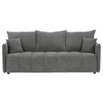 SCHLAFSOFA Plüsch Grau  inkl. Zierkissen, Rückenkissen, Bettkasten, Schlaffunktion, Rücken echt, Liegefläche im Originalstoff  - Schwarz/Grau, KONVENTIONELL, Kunststoff/Textil (200/73/105cm) - Carryhome