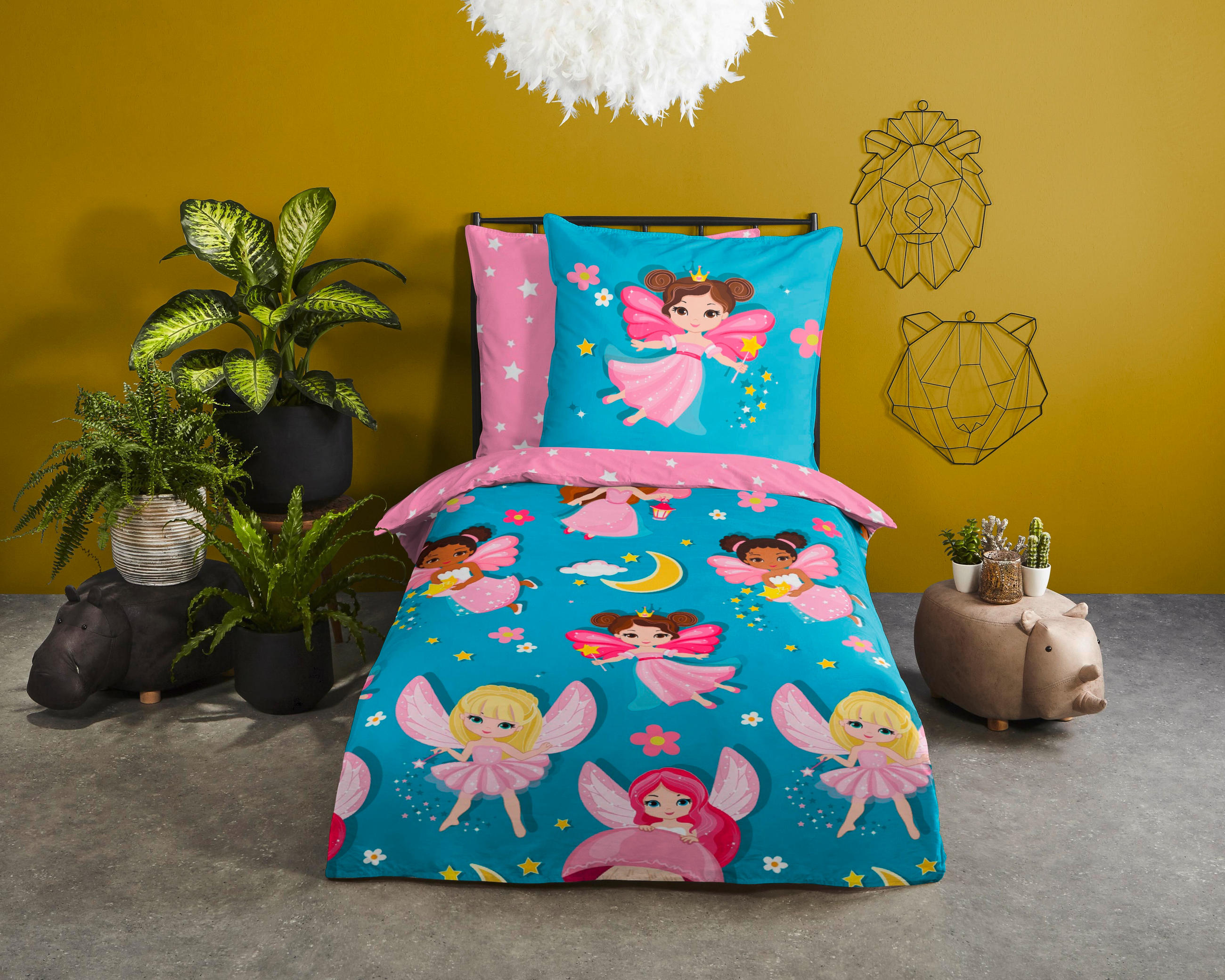 JUGENDBETTWÄSCHE Fee Renforcé 135/200 cm  - Multicolor, Design, Textil (135/200cm)