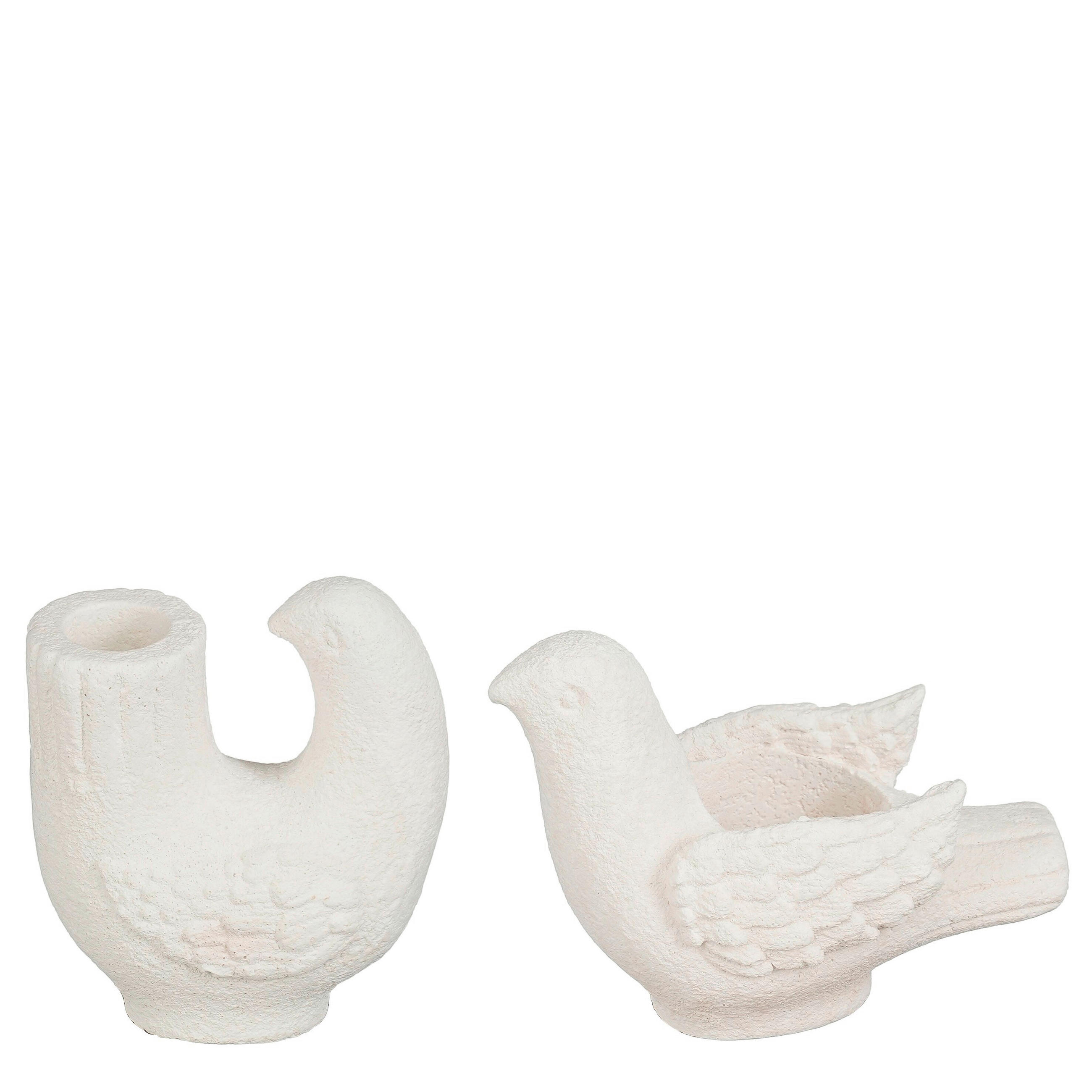 GYERTYATARTÓ - fehér, Basics, kő (12/6.5/9.5cm)