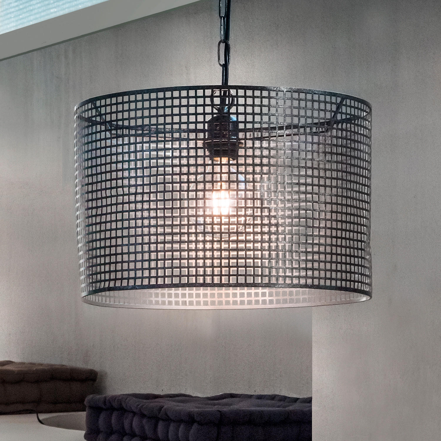 STROPNÍ ZÁVĚSNÉ SVÍTIDLO, 40/40/100 cm  - černá, Design, kov (40/40/100cm)