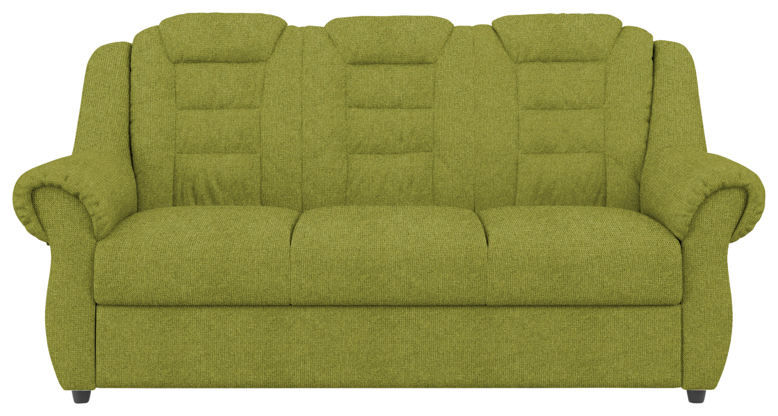 3-SITZER-SOFA  in Chenille Grün  - Schwarz/Grün, KONVENTIONELL, Kunststoff/Textil (196/102/1101cm) - Livetastic