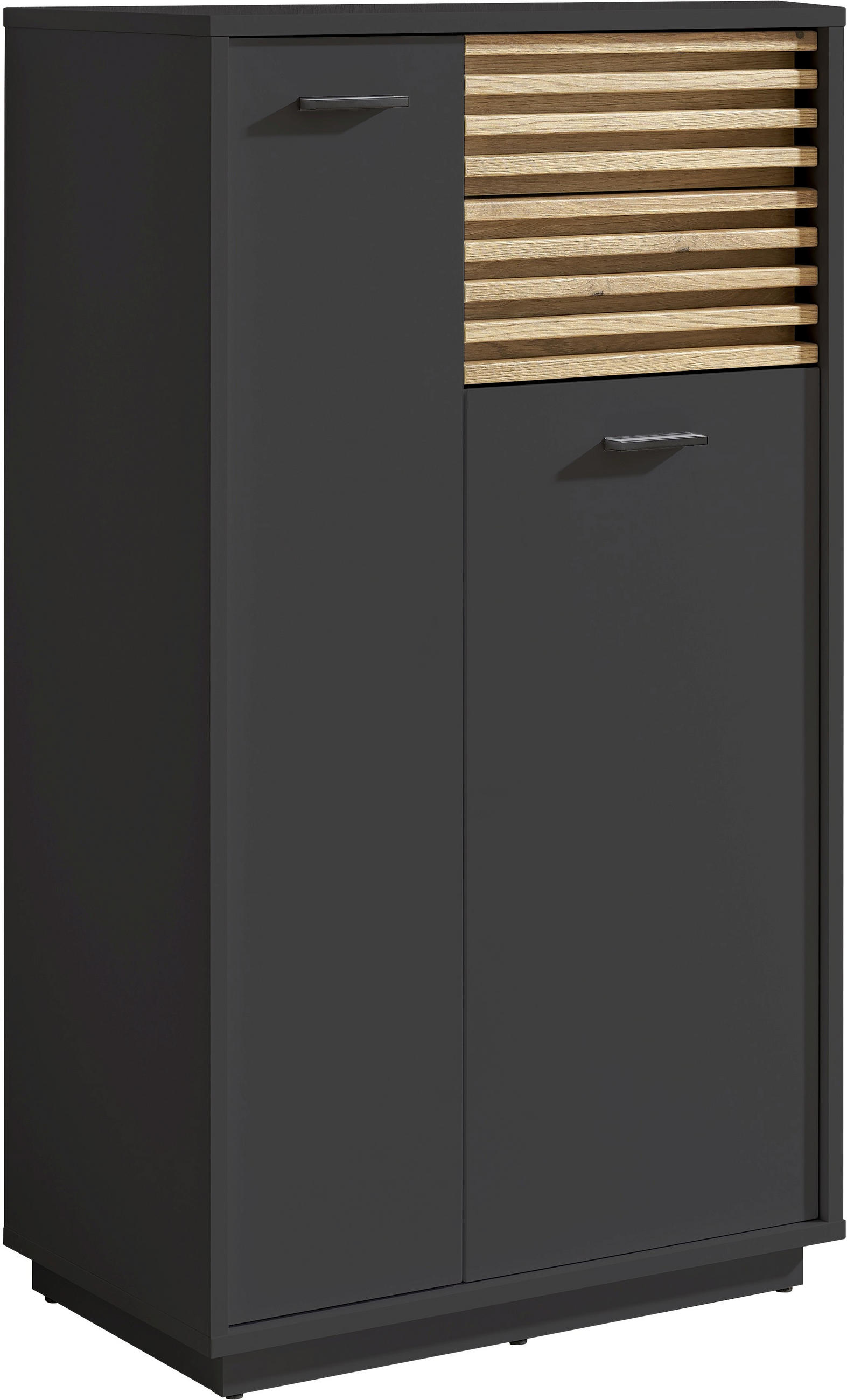 MIDISCHRANK 60/106/35 cm  - Eichefarben/Anthrazit, KONVENTIONELL, Holzwerkstoff/Kunststoff (60/106/35cm) - home24