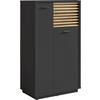 MIDISCHRANK 60/106/35 cm  - Eichefarben/Anthrazit, KONVENTIONELL, Holzwerkstoff/Kunststoff (60/106/35cm) - home24